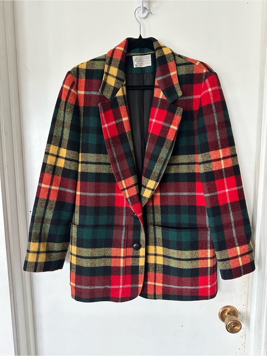 Pendleton Jackets & Blazers - Vintage Pendleton 100% Virgin Wool Multicolor Plaid Tartan Oversized Blazer M